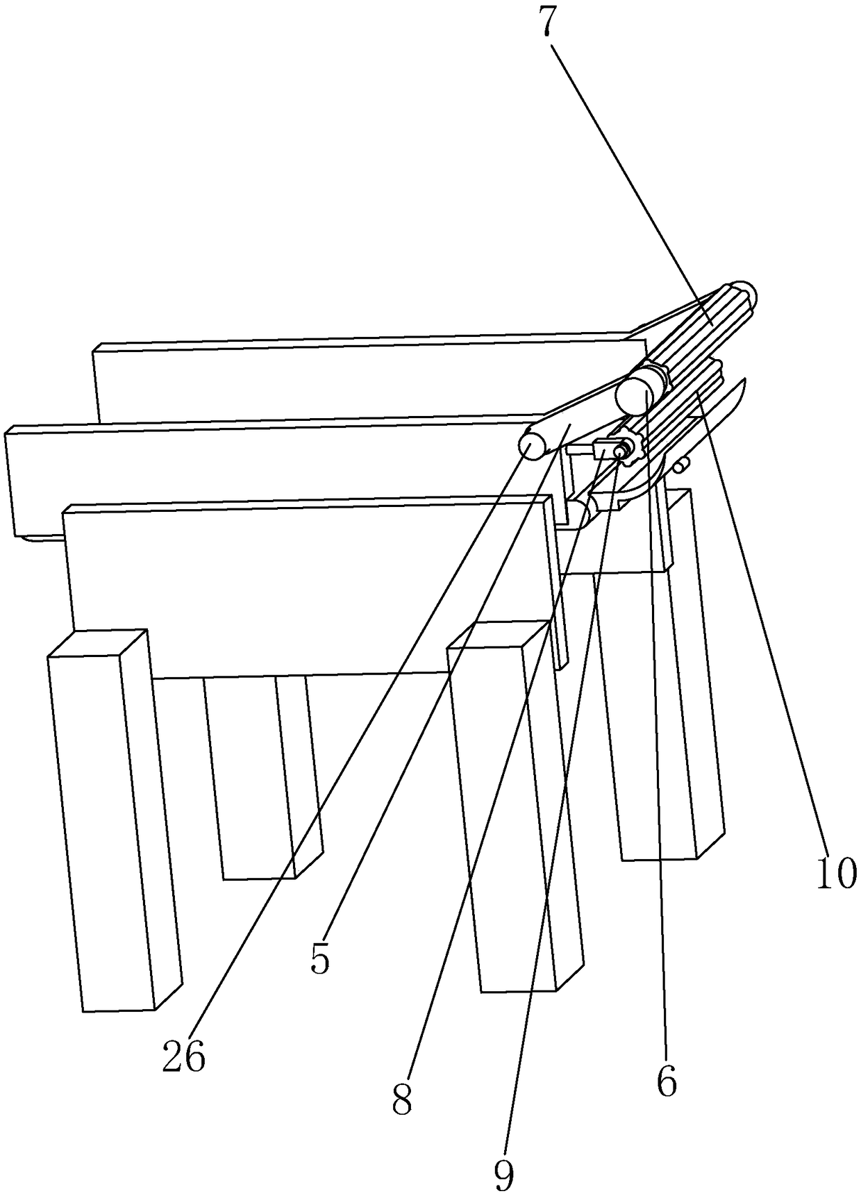 Auxiliary feeding wood peeling machine