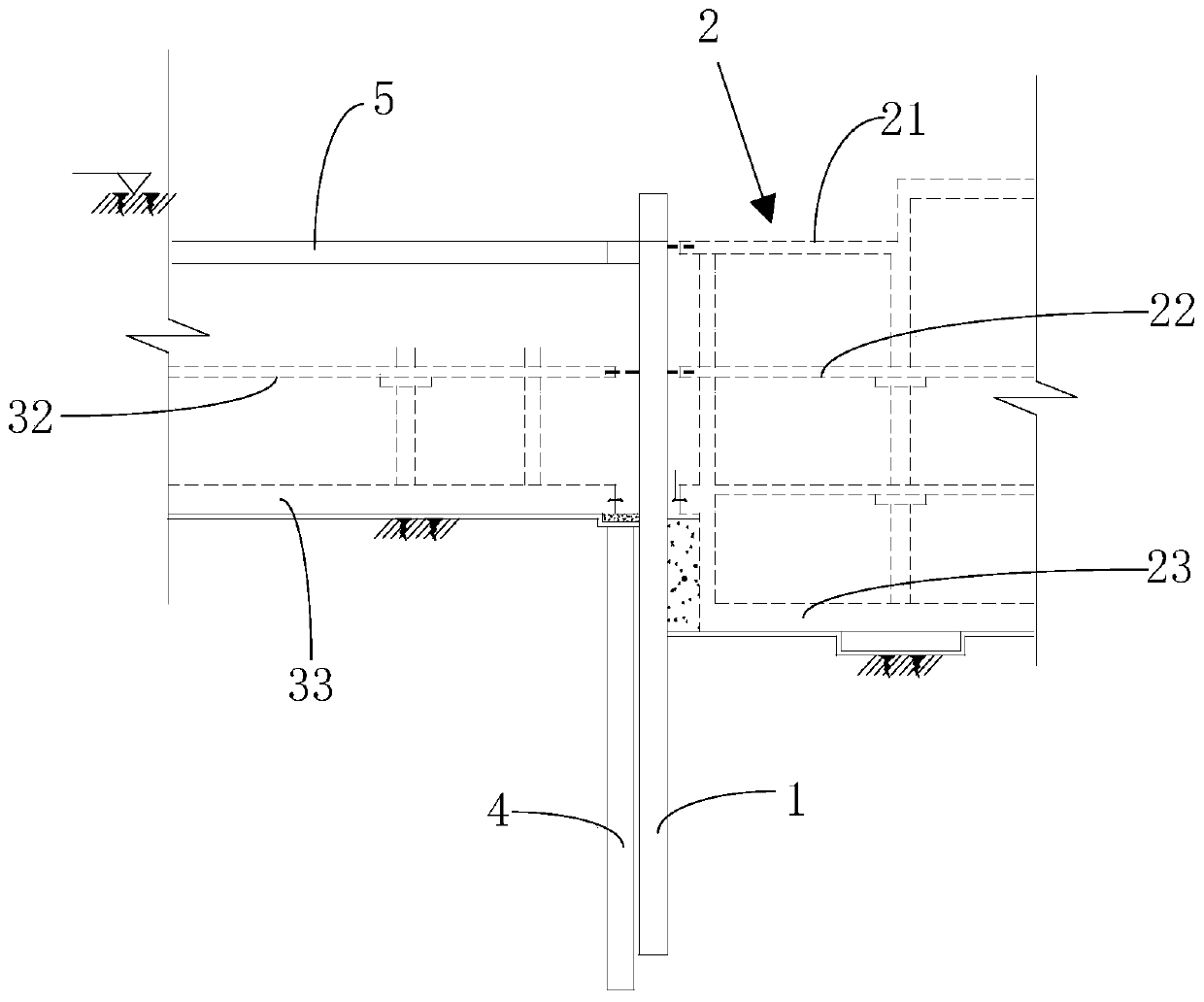 Construction method of staging structures of foundation pit