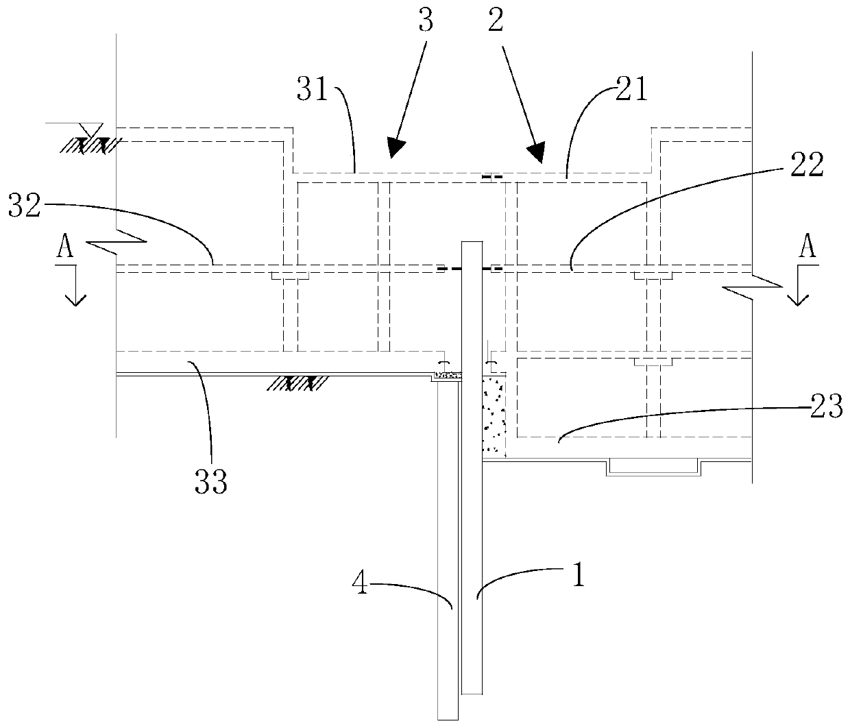 Construction method of staging structures of foundation pit