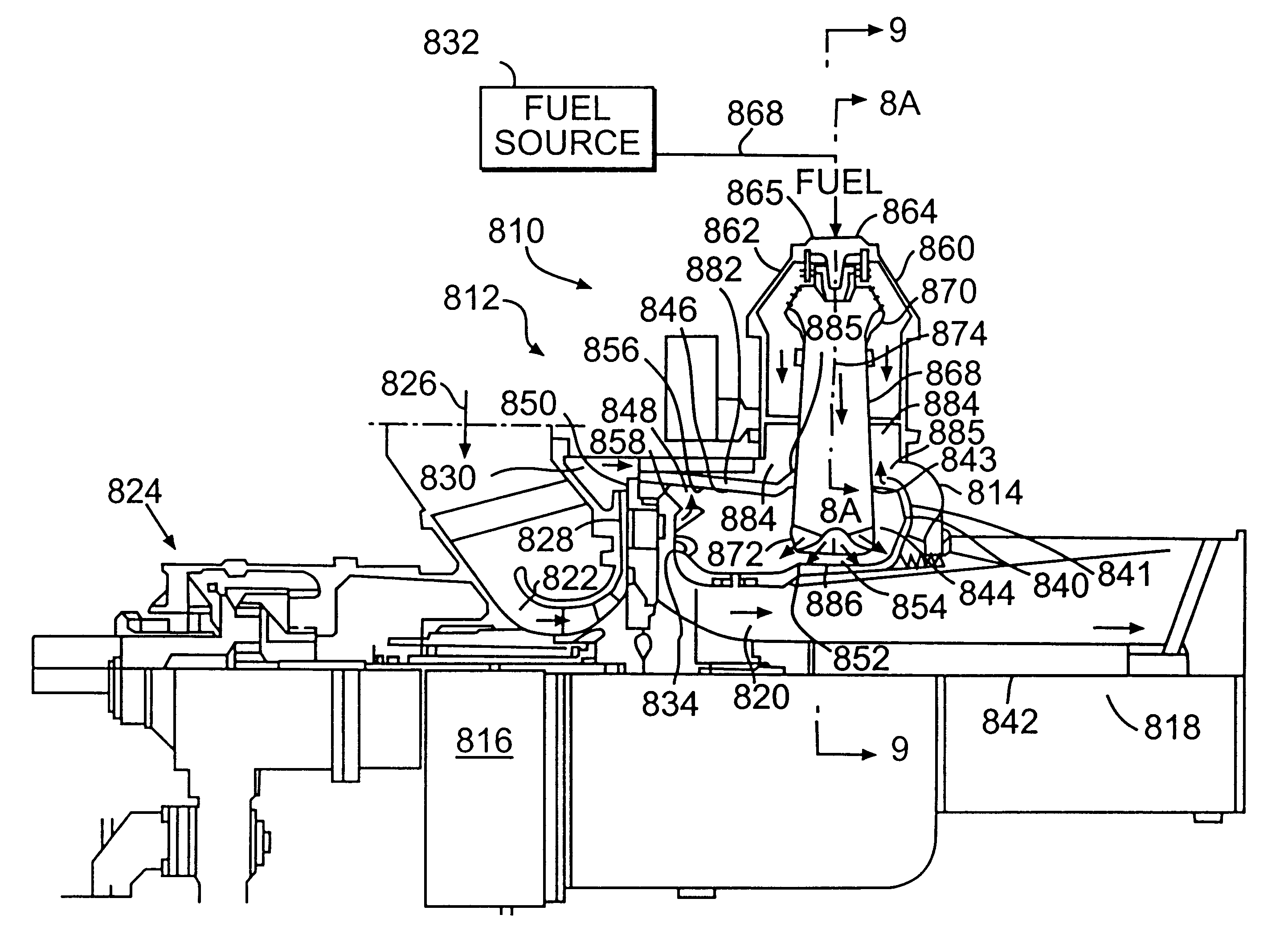 Convectively cooled, single stage, fully premixed controllable fuel/air combustor