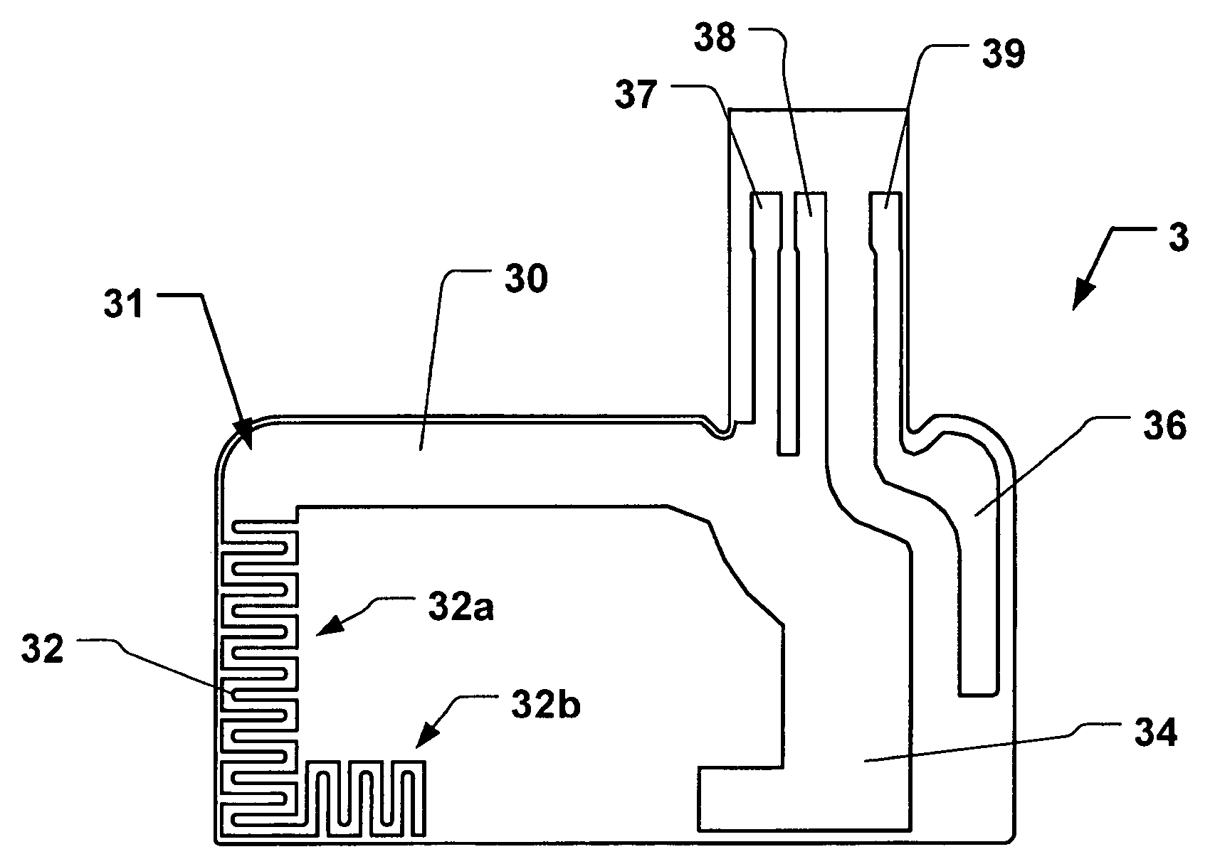 Multi-frequency band antenna device for radio communication terminal having wide high-band bandwidth