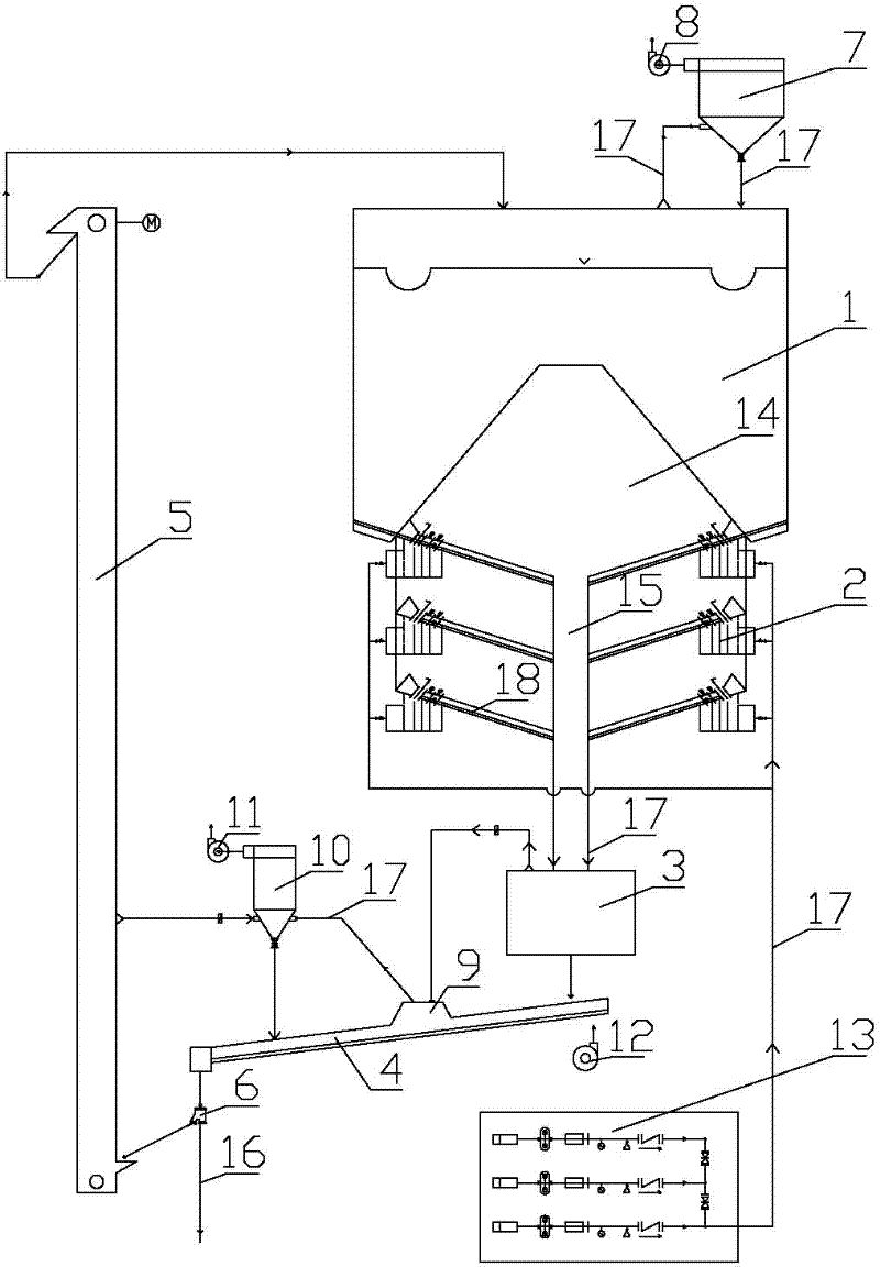 Carbide slag dry power anti-blocking device and carbide slag dry power storage method