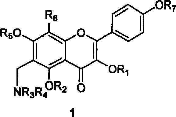 Flavone derivative, preparation method and application