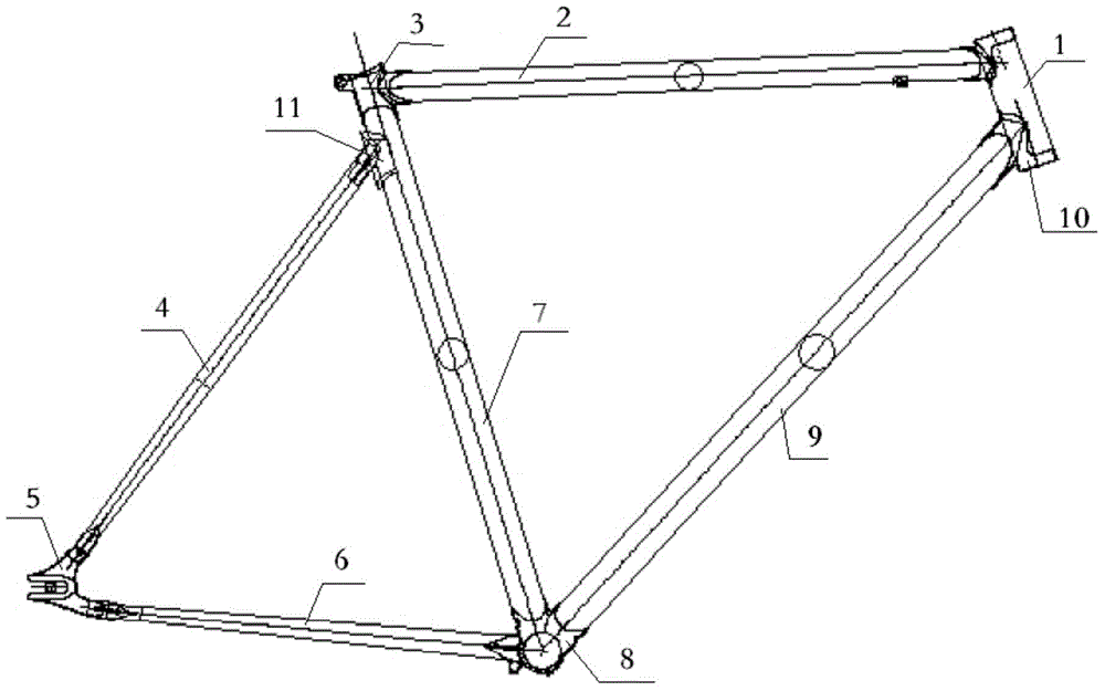 Bicycle frame and manufacturing process thereof