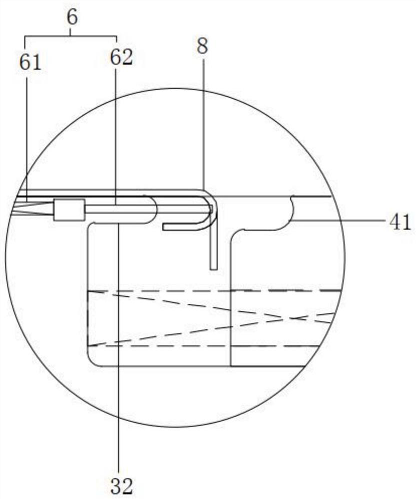 Stamping device with die inner side pushing and bending structure