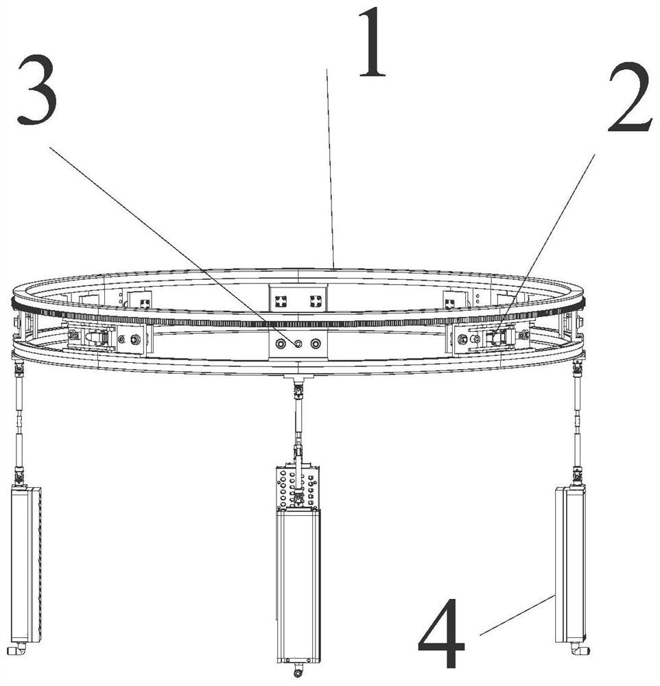 Spliced ​​ring gear track and its horizontality and coaxiality pose decoupling adjustment method