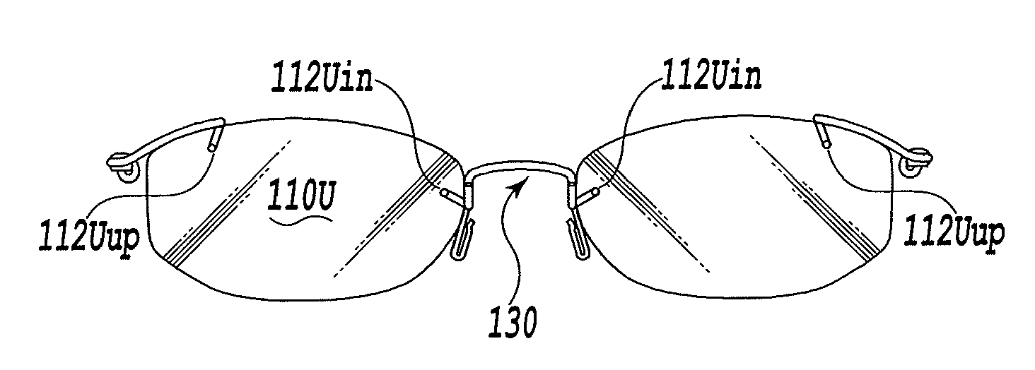 Rimless eyeglasses