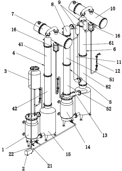 Tandem multistage continuous rectification solvent recoverer