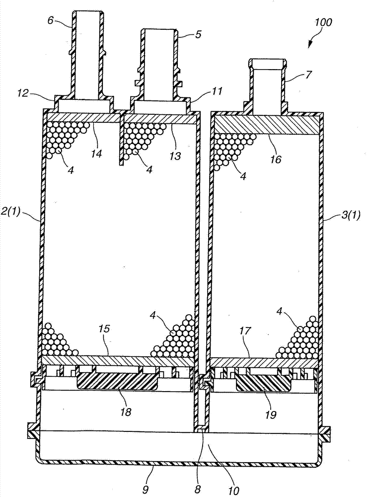 Evaporated fuel treatment device