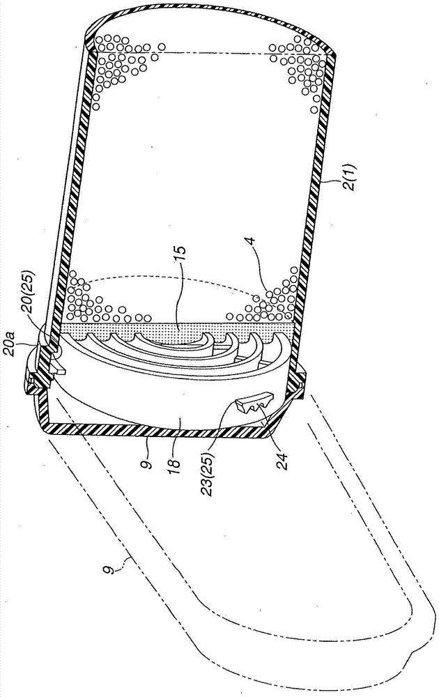 Evaporated fuel treatment device