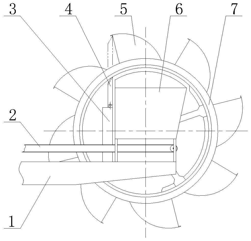 Automatic mud removing device of bucket wheel machine