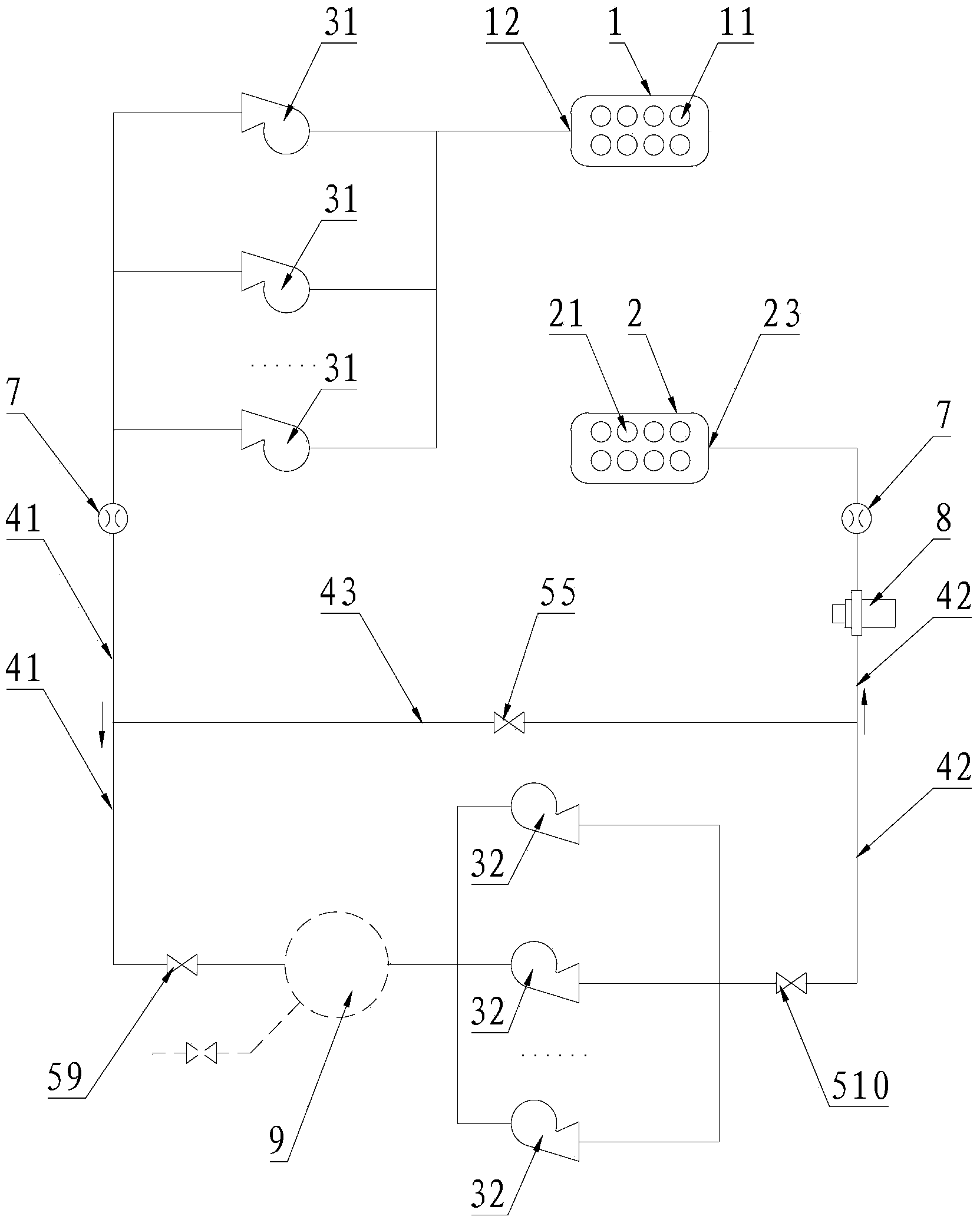 Manifold system for oil field and fracturing equipment group