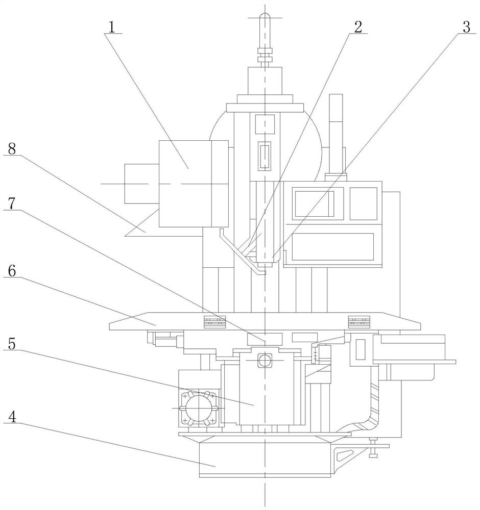 Automatic tool changing device of numerical control type vertical lifting platform milling machine