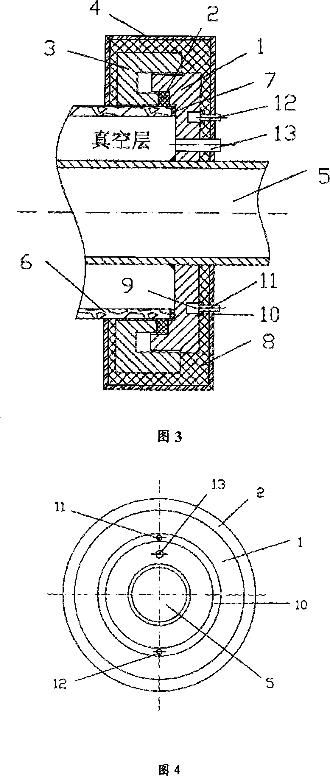 Glass metal sealing device of intermediate temperature solar heat pipe receivers