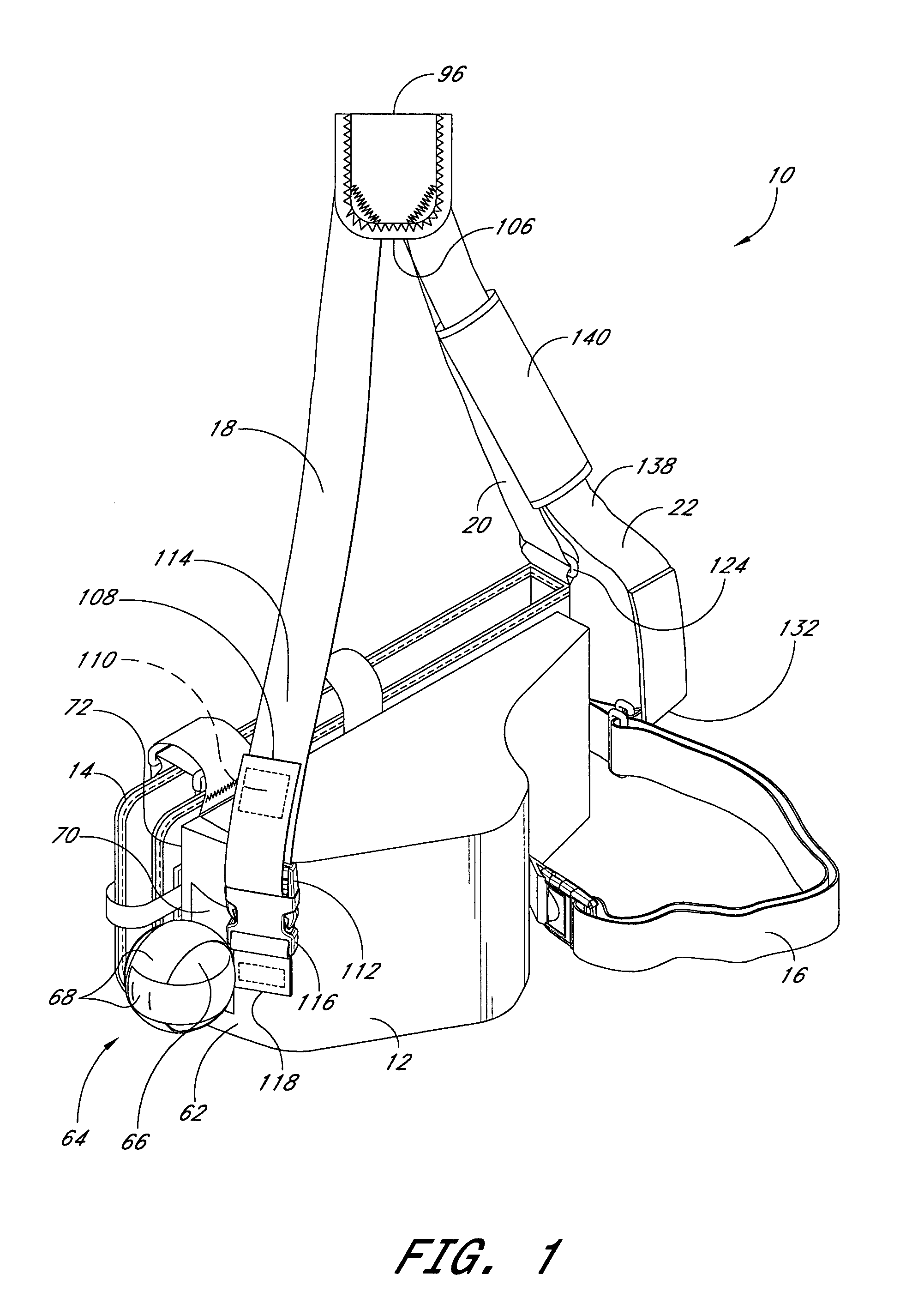 Shoulder sling with support pillow and pouch