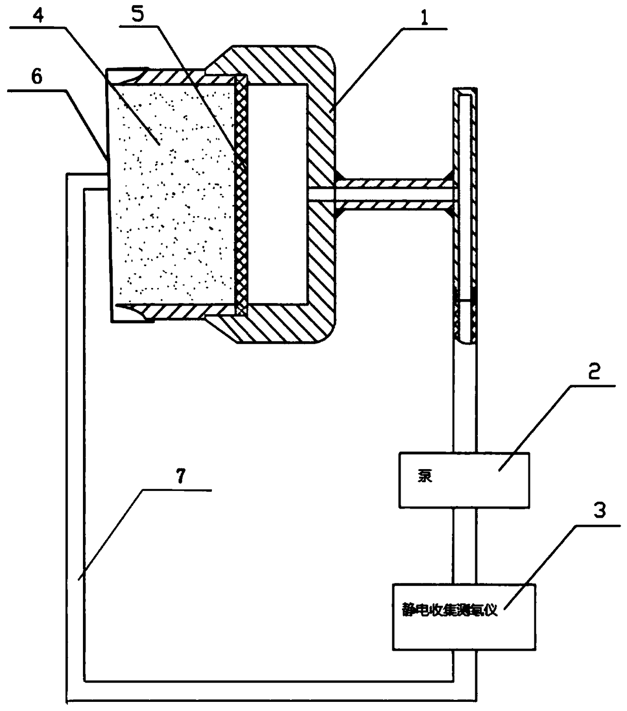 Method and device for measuring soil potential radon concentration using electrostatic collection method