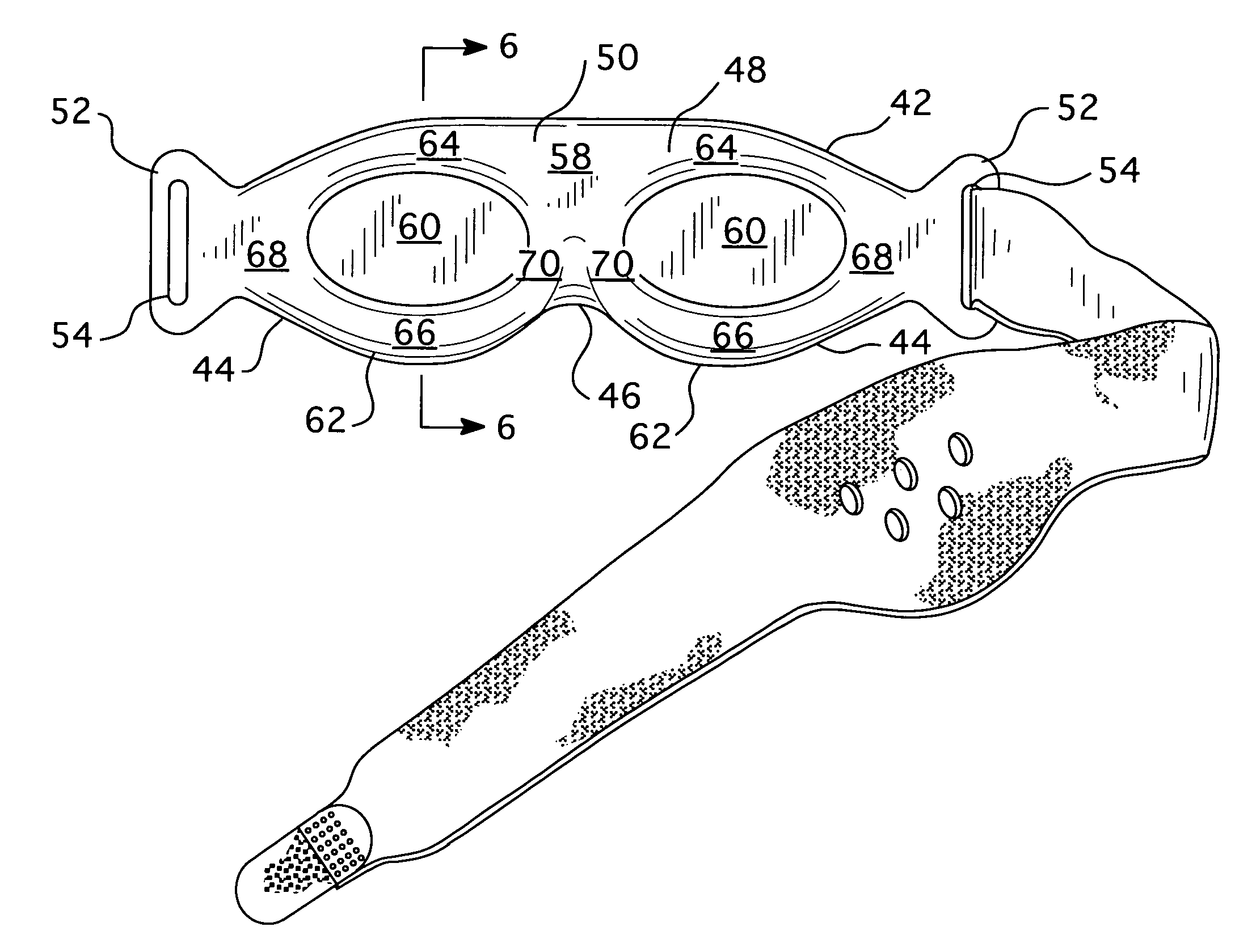 Molded phototherapy goggles