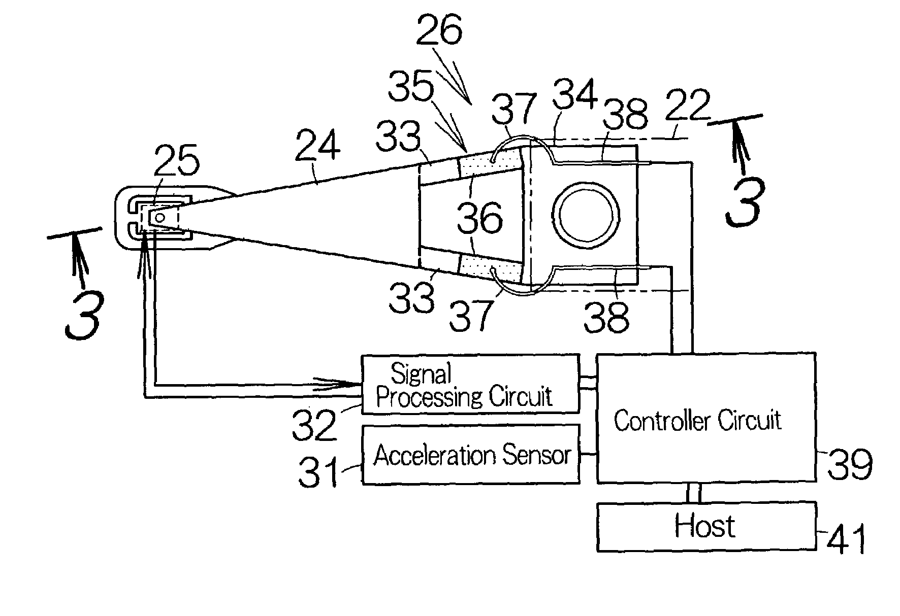 Head slider receiving variable urging force in recording medium drive