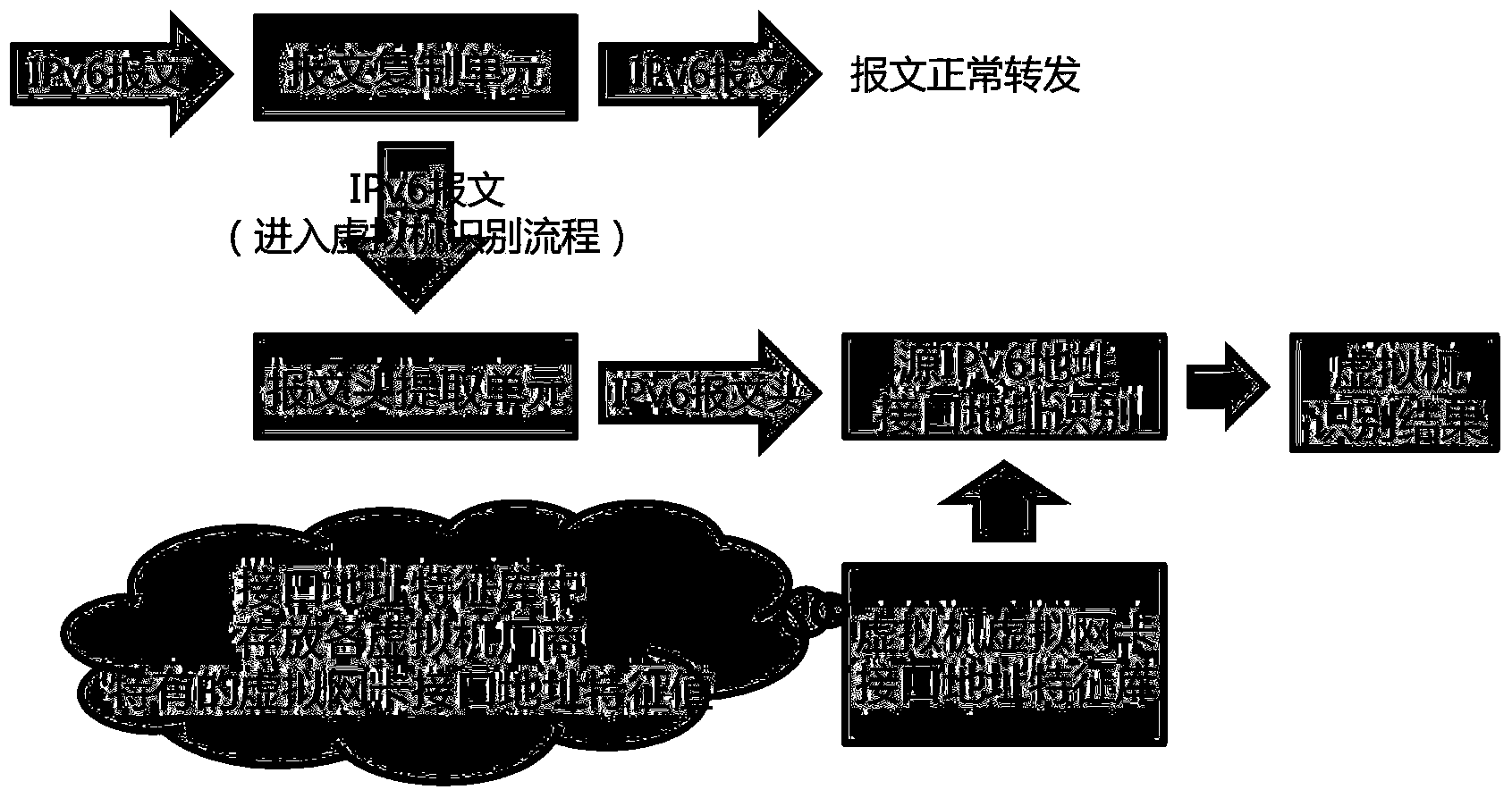 Method for identifying virtual host in IPv6 network and DPI equipment