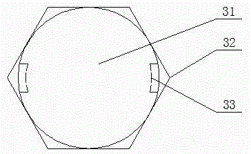 A punching device for hexagonal holes