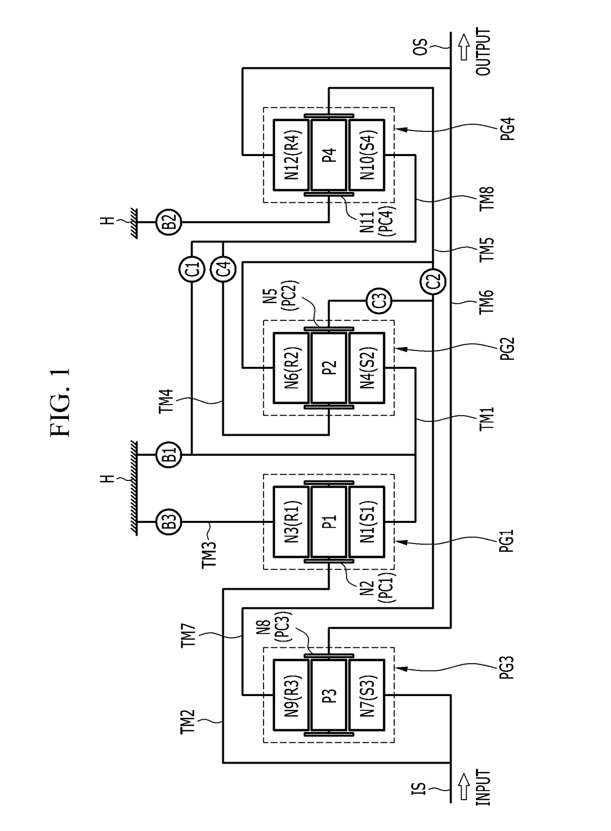 Planetary gear train of automatic transmission for a vehicle