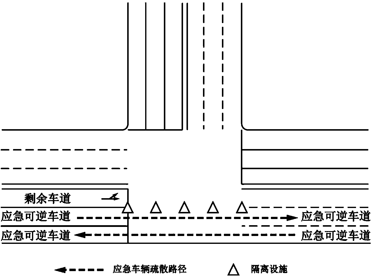 Method for channelization control over T-shaped intersection under emergency evacuation condition