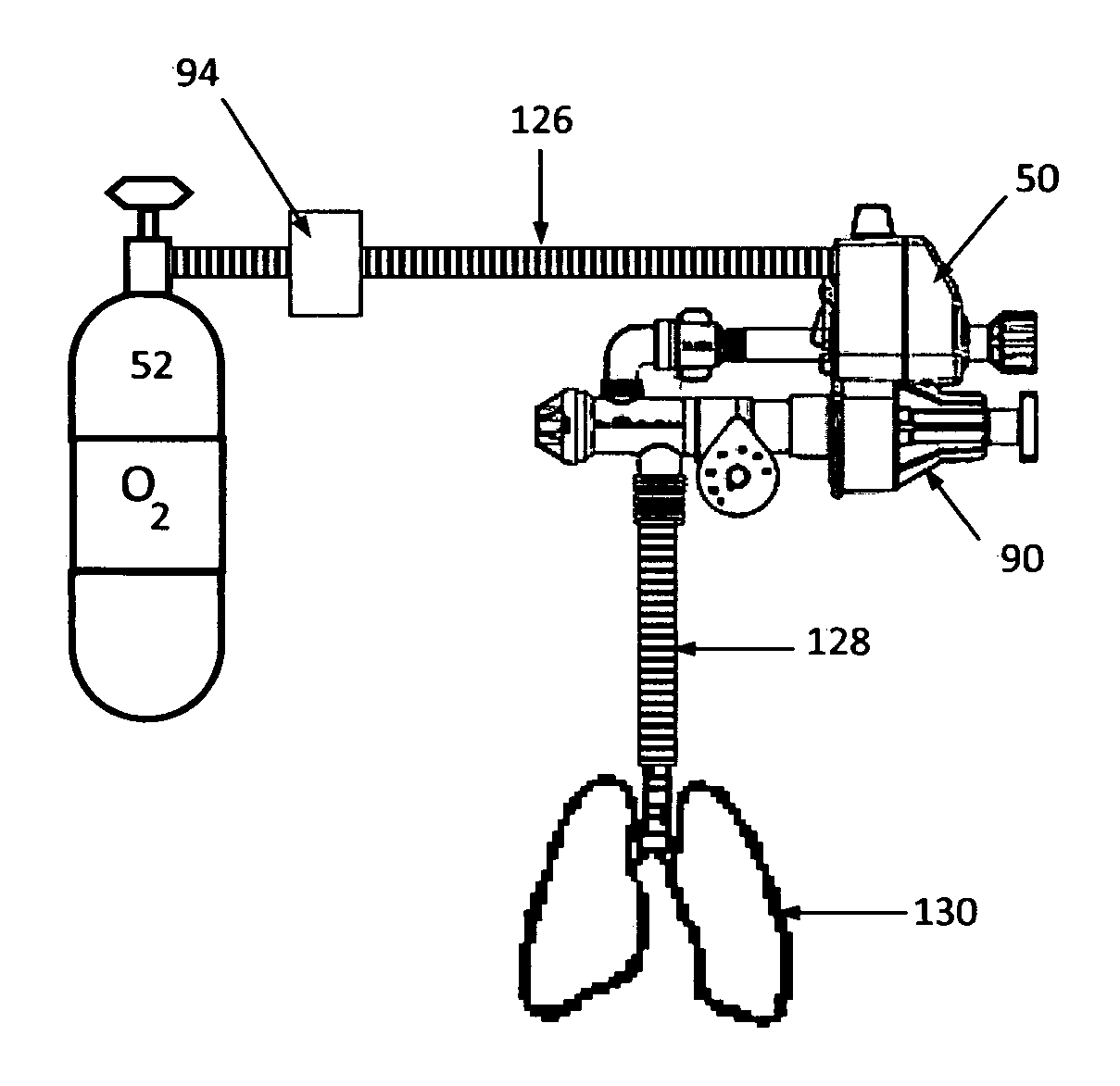 Monitor for automatic resuscitator with primary and secondary gas flow control