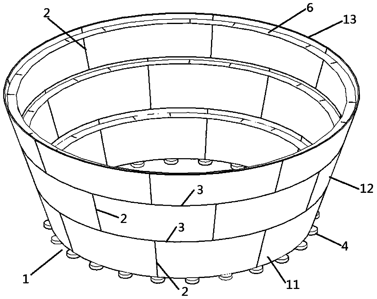 Dimension control process for single-point mooring cone structure prefabrication