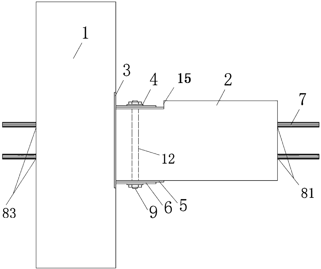 Fabricated self-resetting prestressed concrete frame friction energy dissipation node