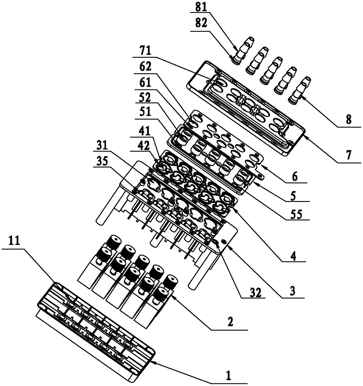 An integrated air valve for a massage appliance and an air massage appliance