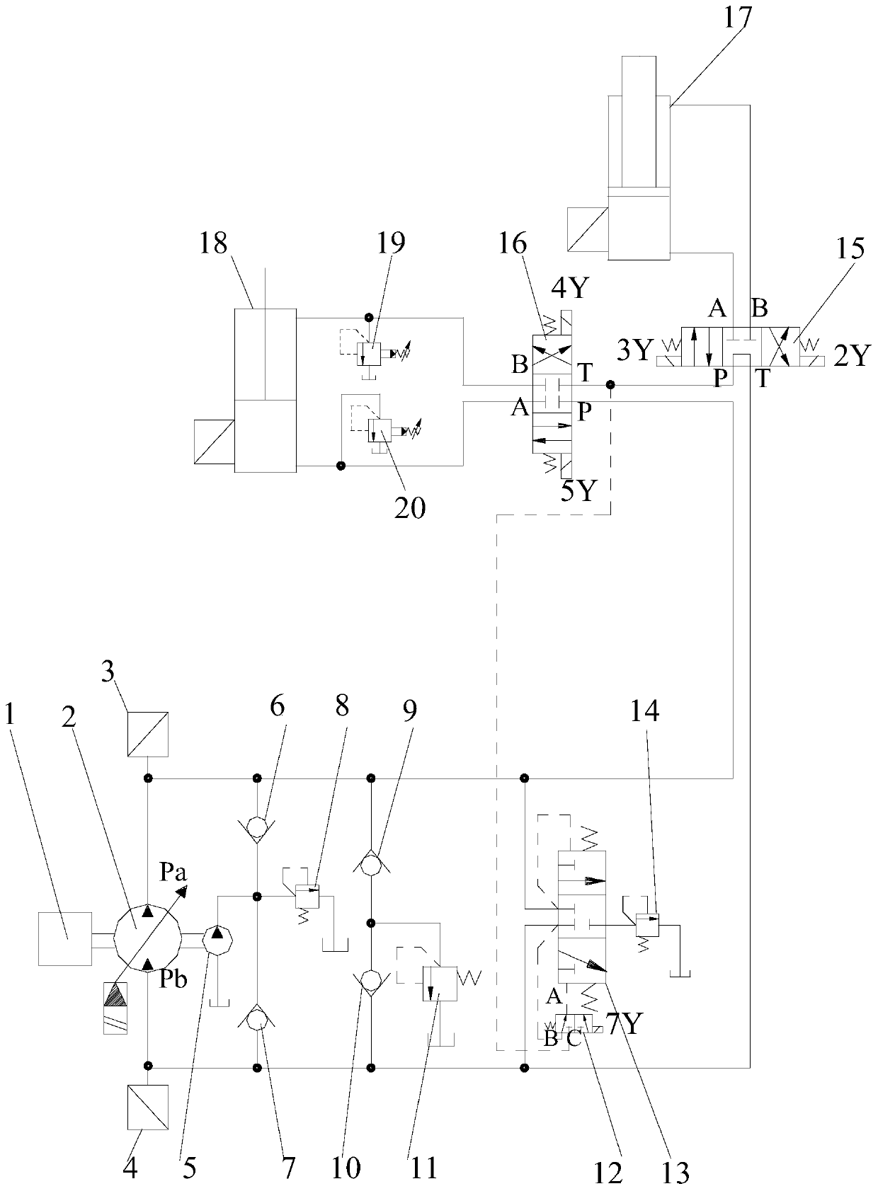 A loop to improve the response speed of the pump control cylinder system