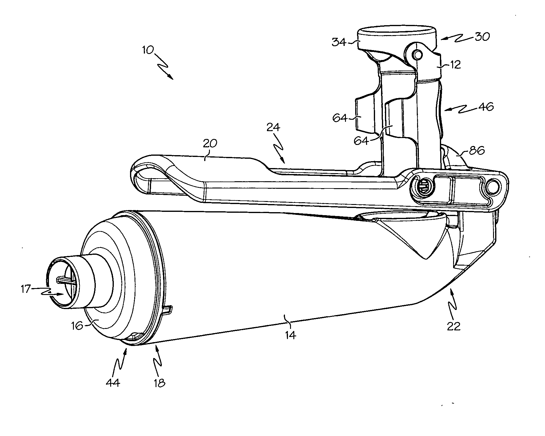 Metered dose inhaler having spacing device