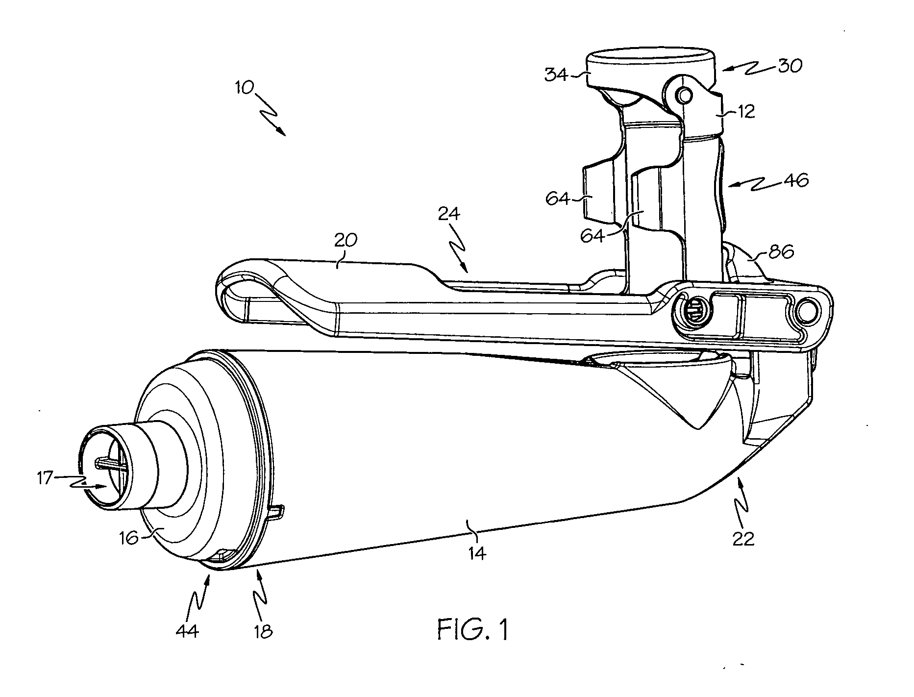 Metered dose inhaler having spacing device