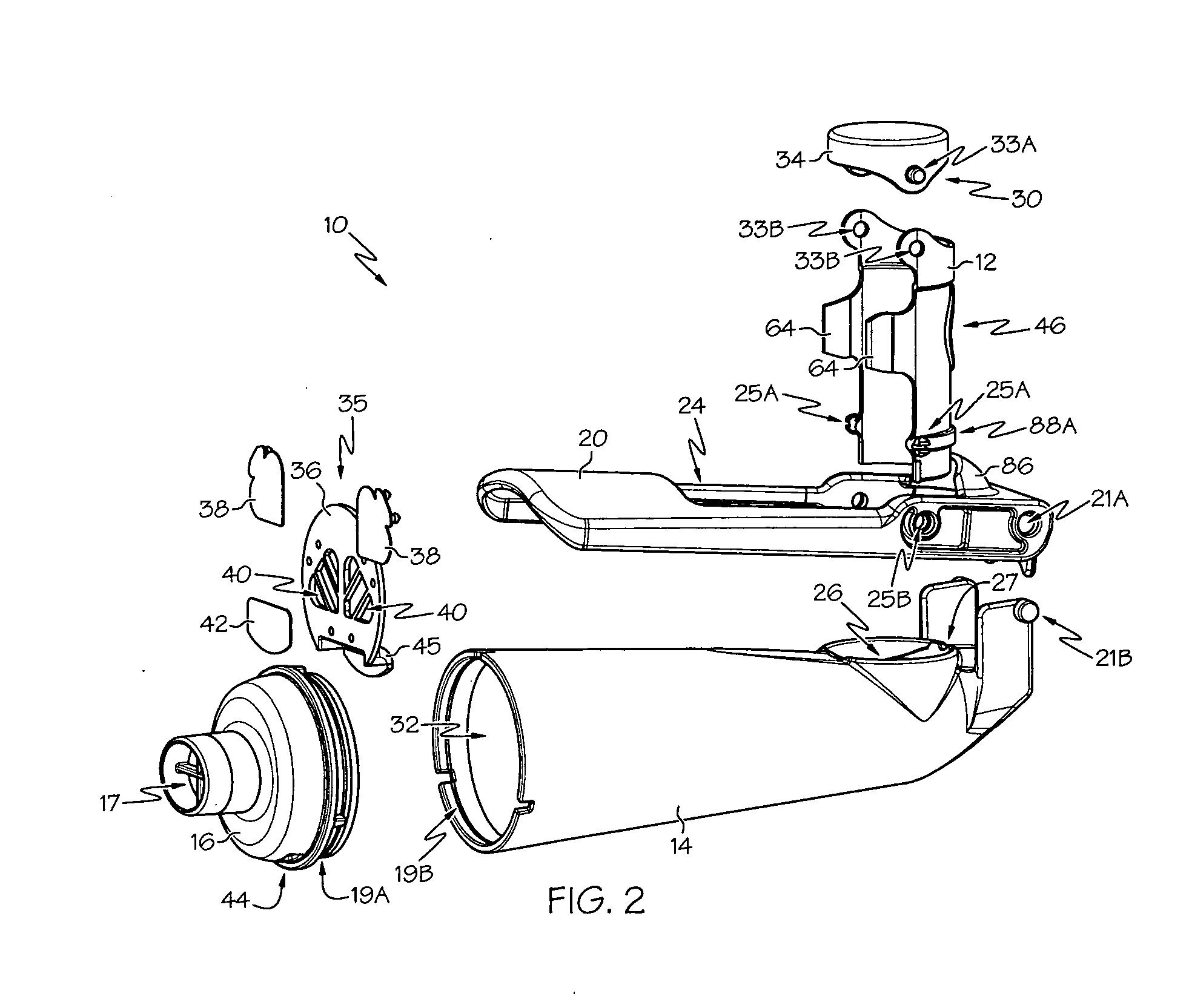 Metered dose inhaler having spacing device