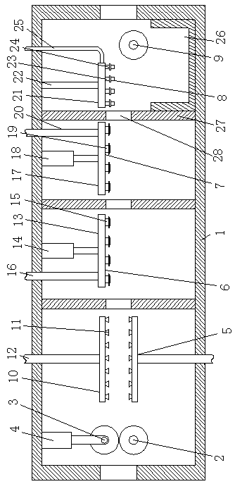 Efficient spinning automatic printing and dyeing device