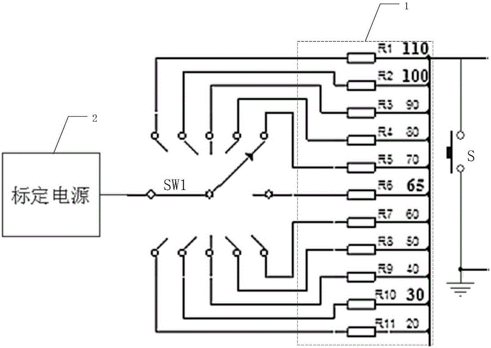 Short circuit current calibration circuit of spark test device