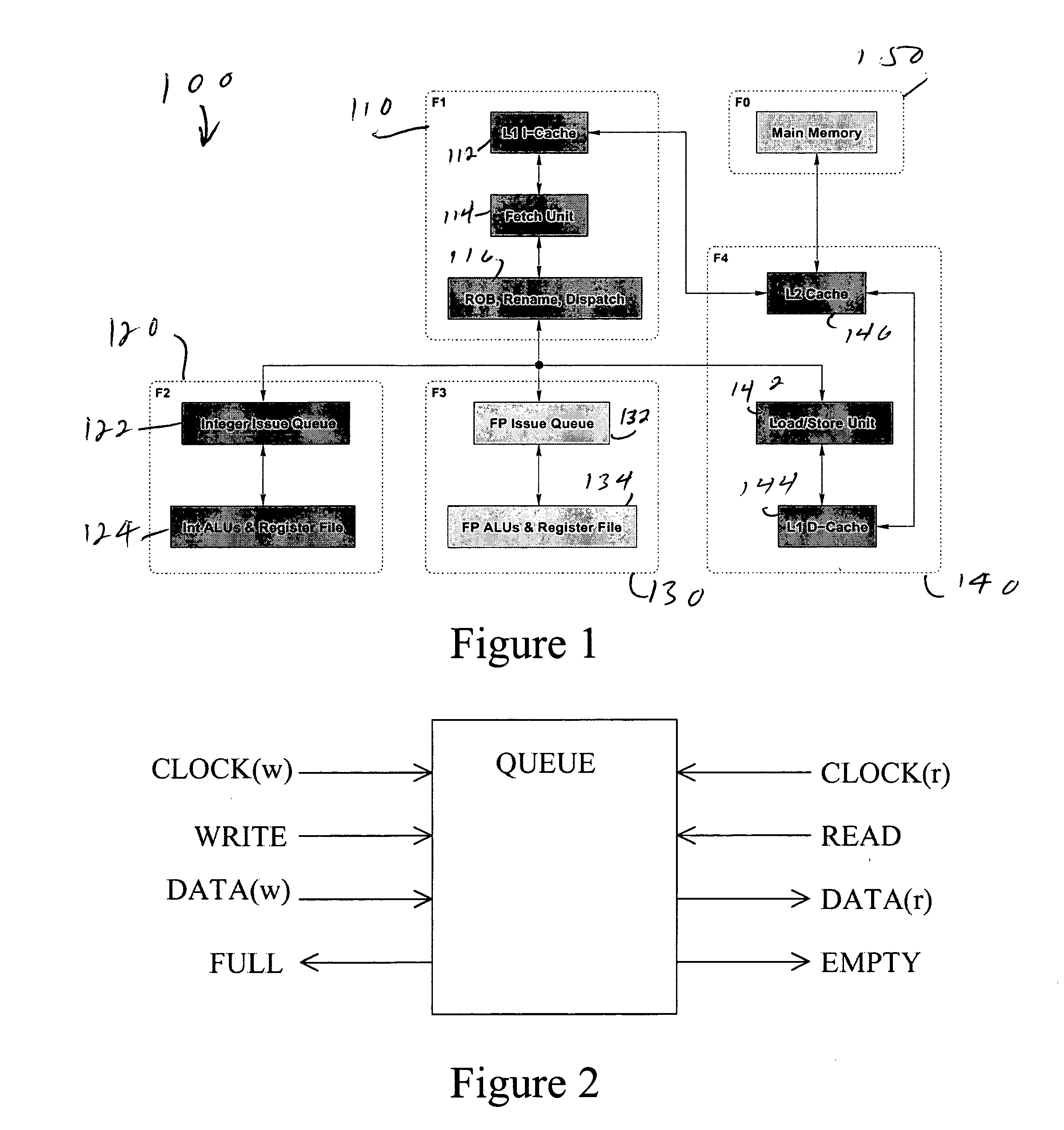 Multiple clock domain microprocessor