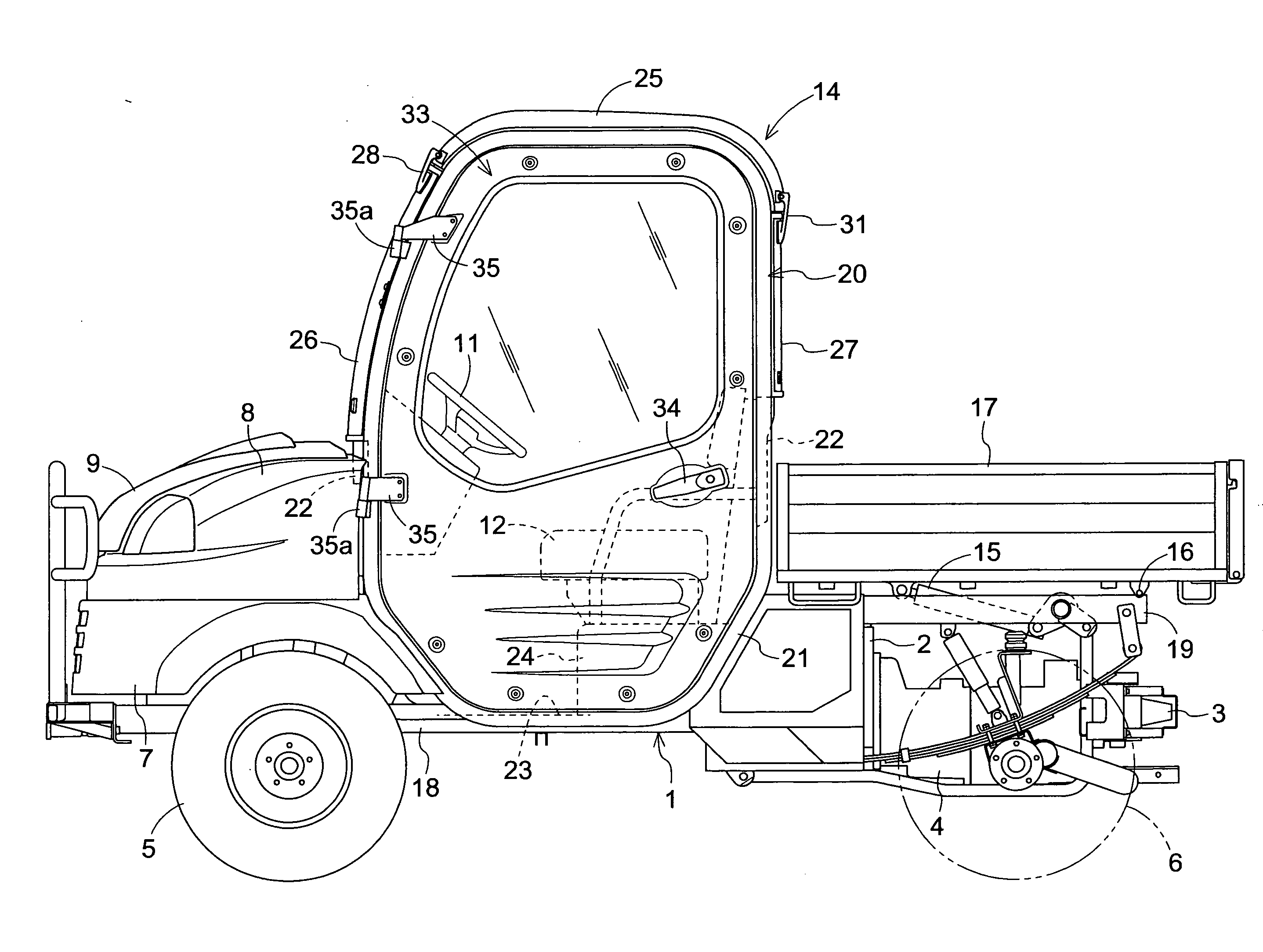 Cabin door device