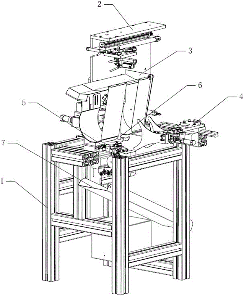 Automatic strapping device and apparatus for sewing shoulder girdle head passing lingerie buckles