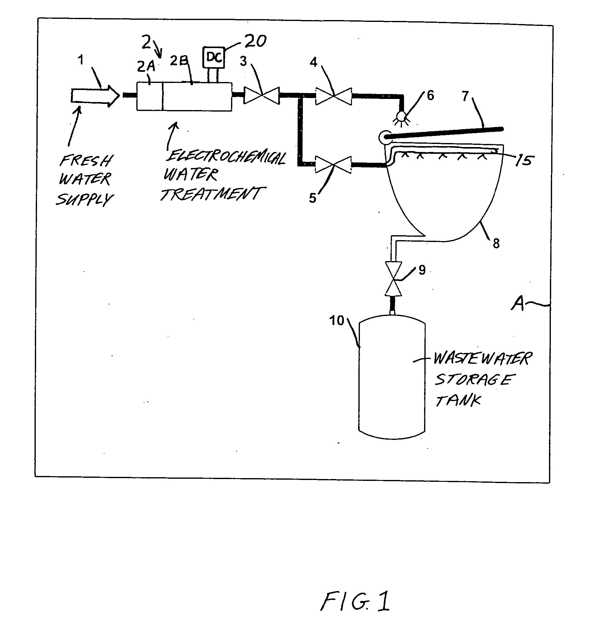 Method and apparatus for cleaning and disinfecting a toilet system in a transport vehicle such as a passenger aircraft