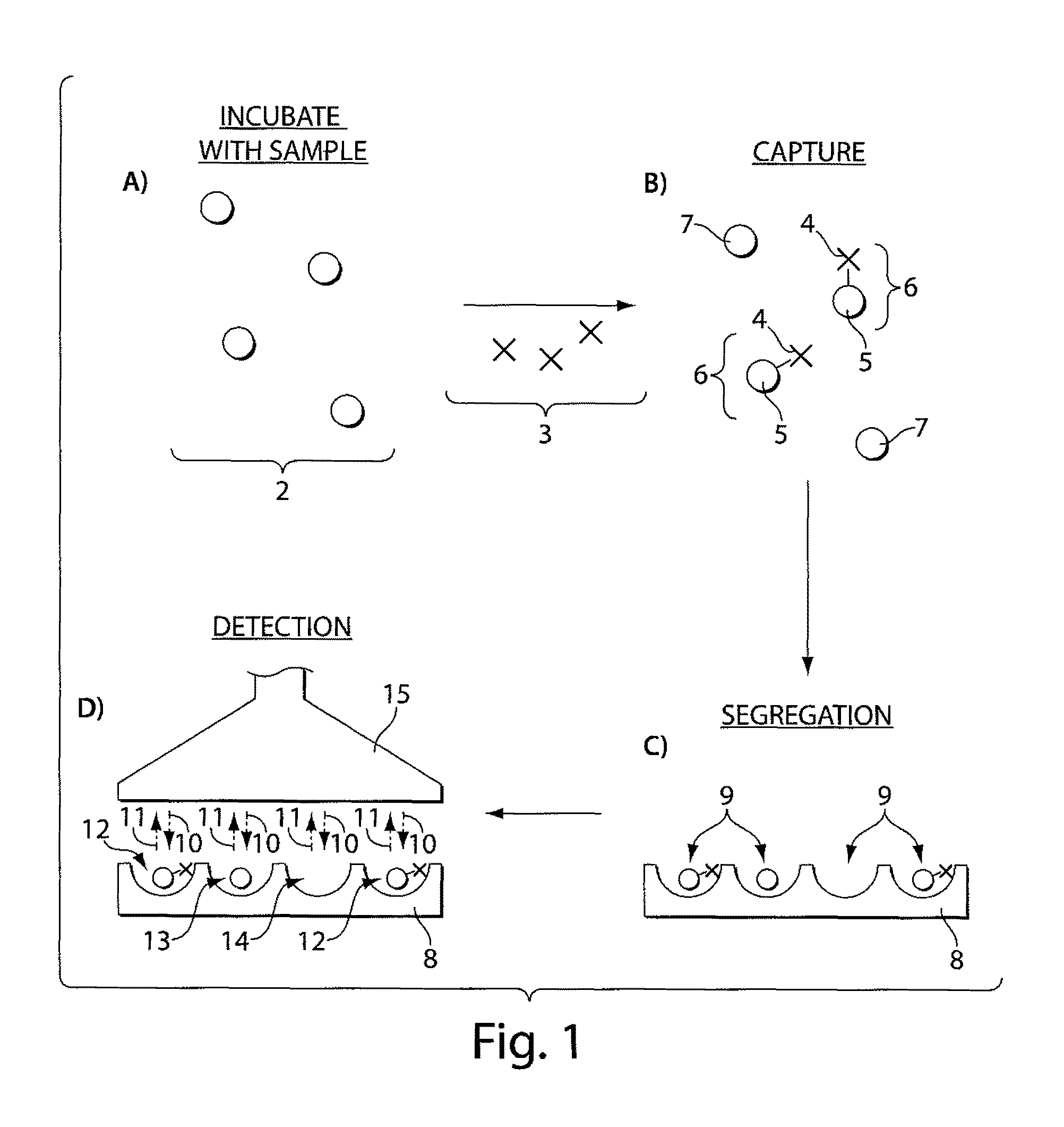 Ultra-sensitive detection of molecules or particles using beads or other capture objects