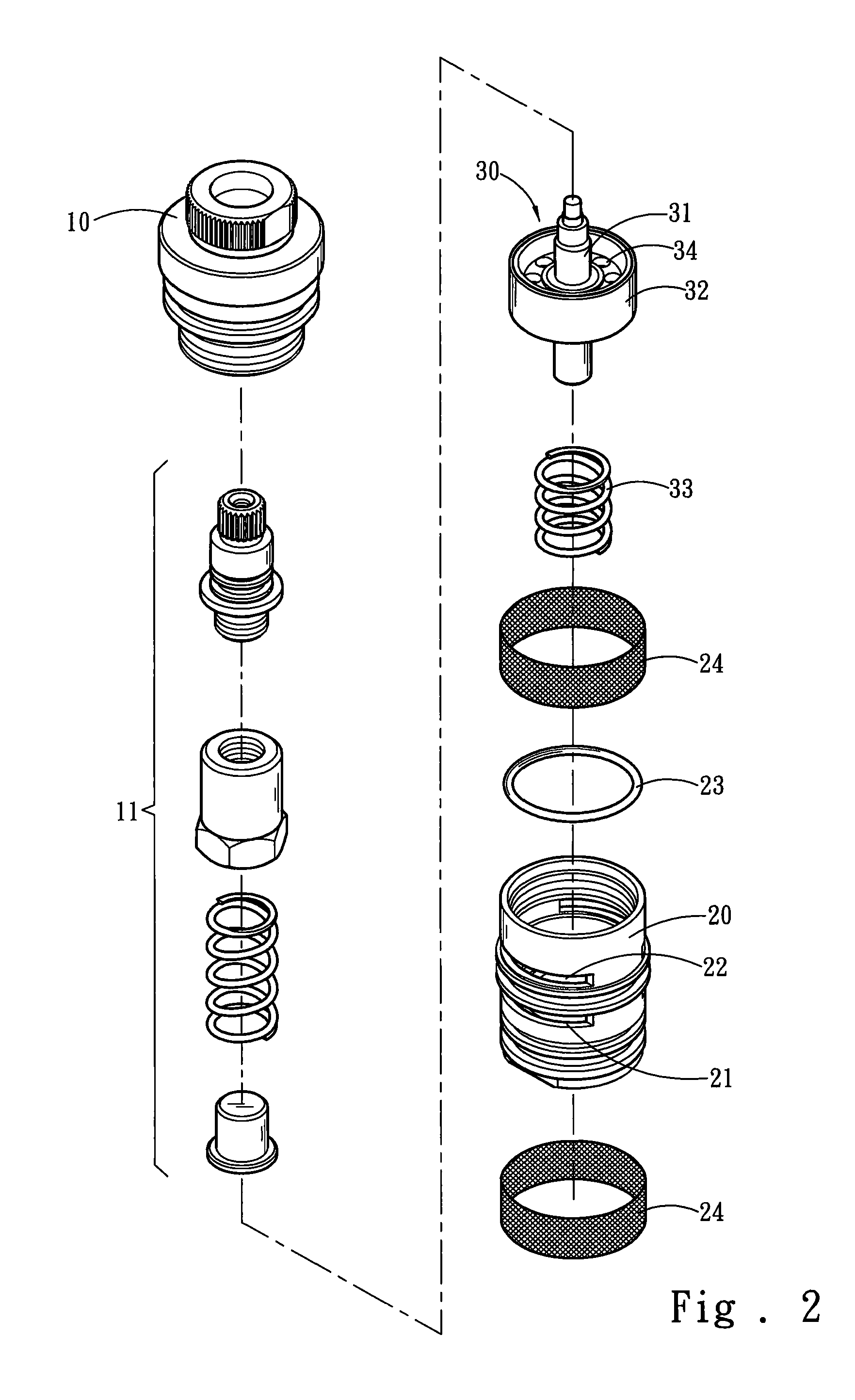 Thermostatic valve control structure