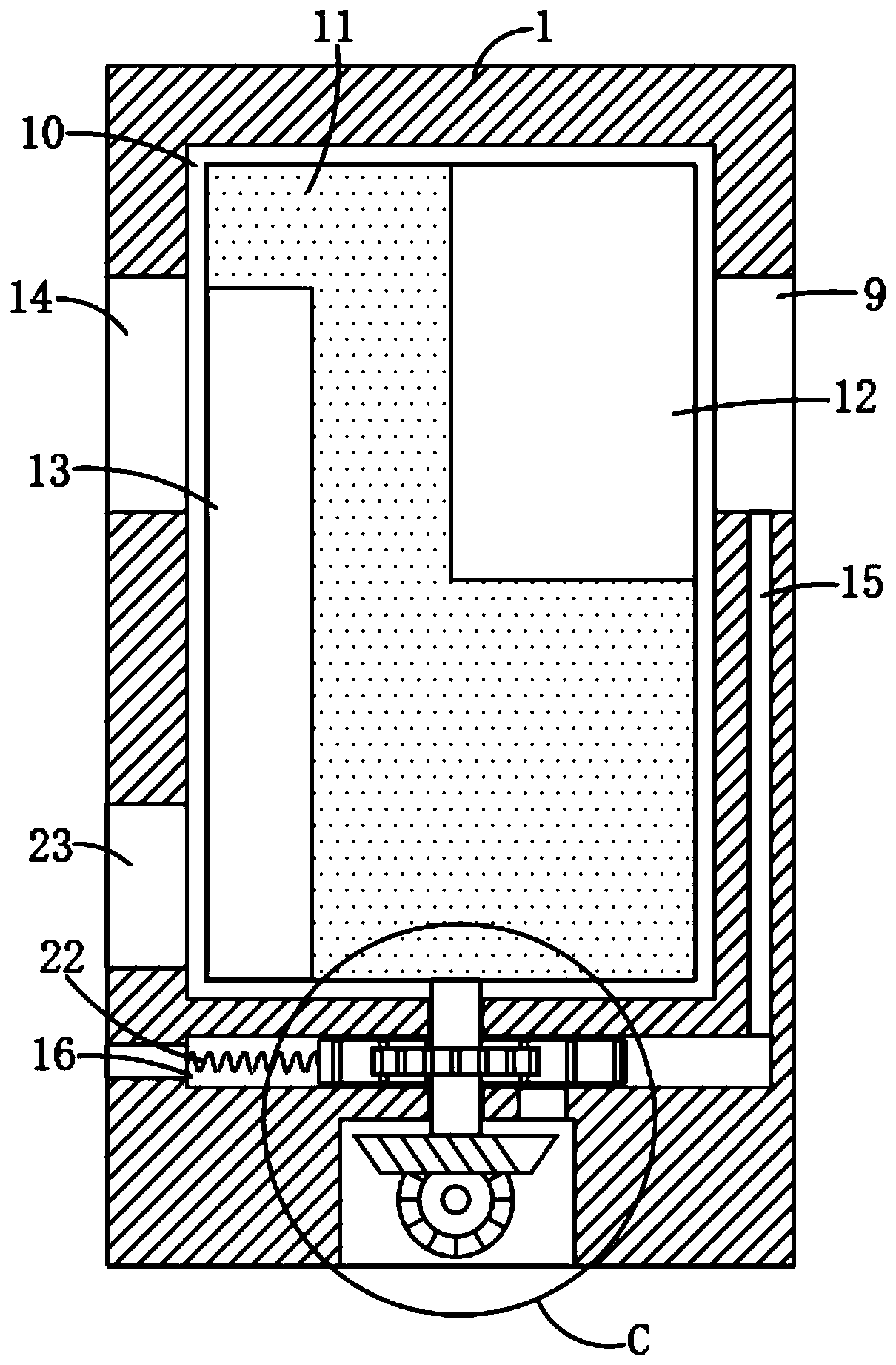 Self-defoaming microbial sewage treatment tank