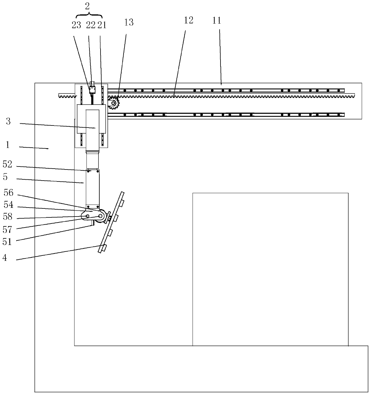 Charging head shell injection molding machine discharge mechanism