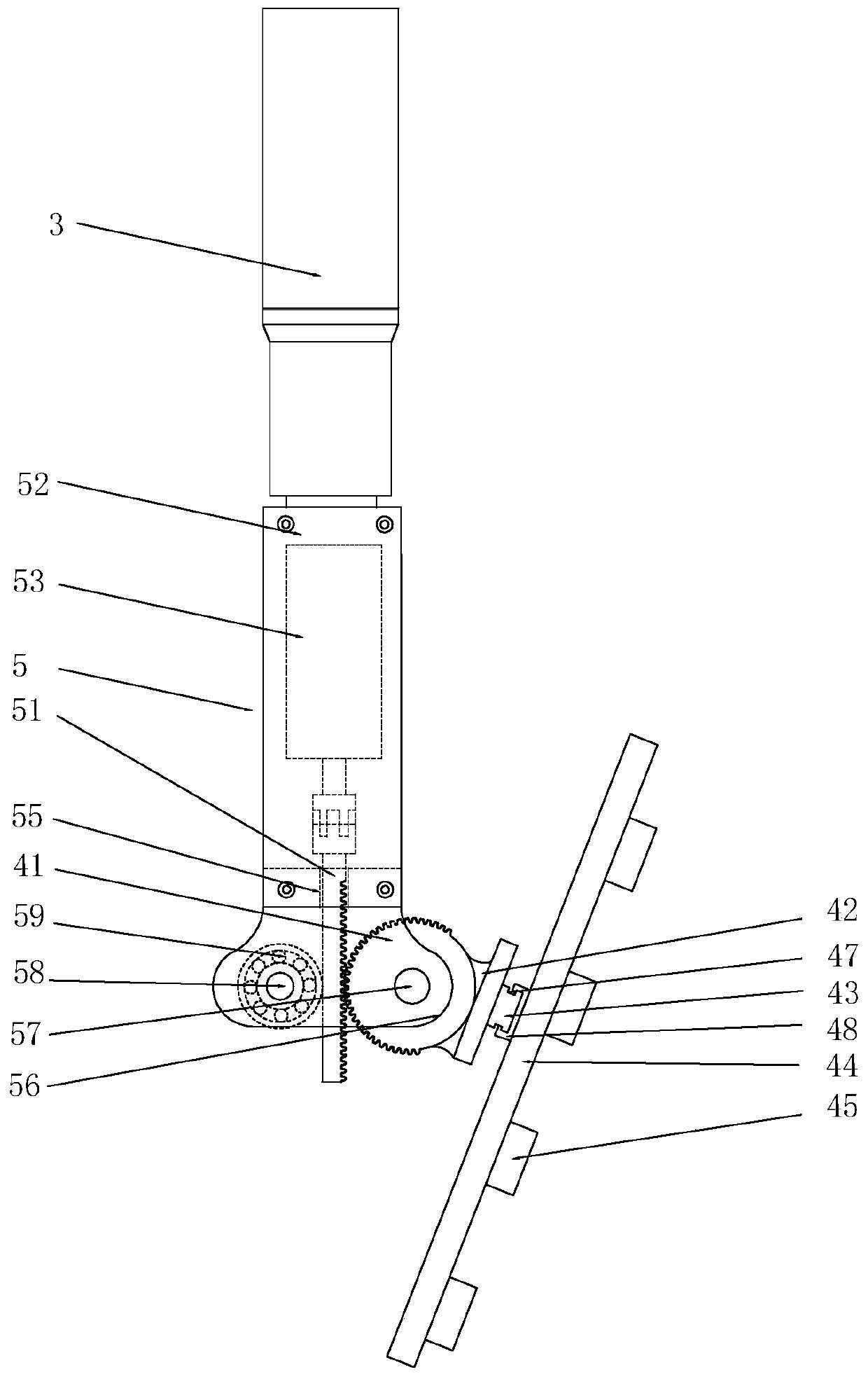 Charging head shell injection molding machine discharge mechanism