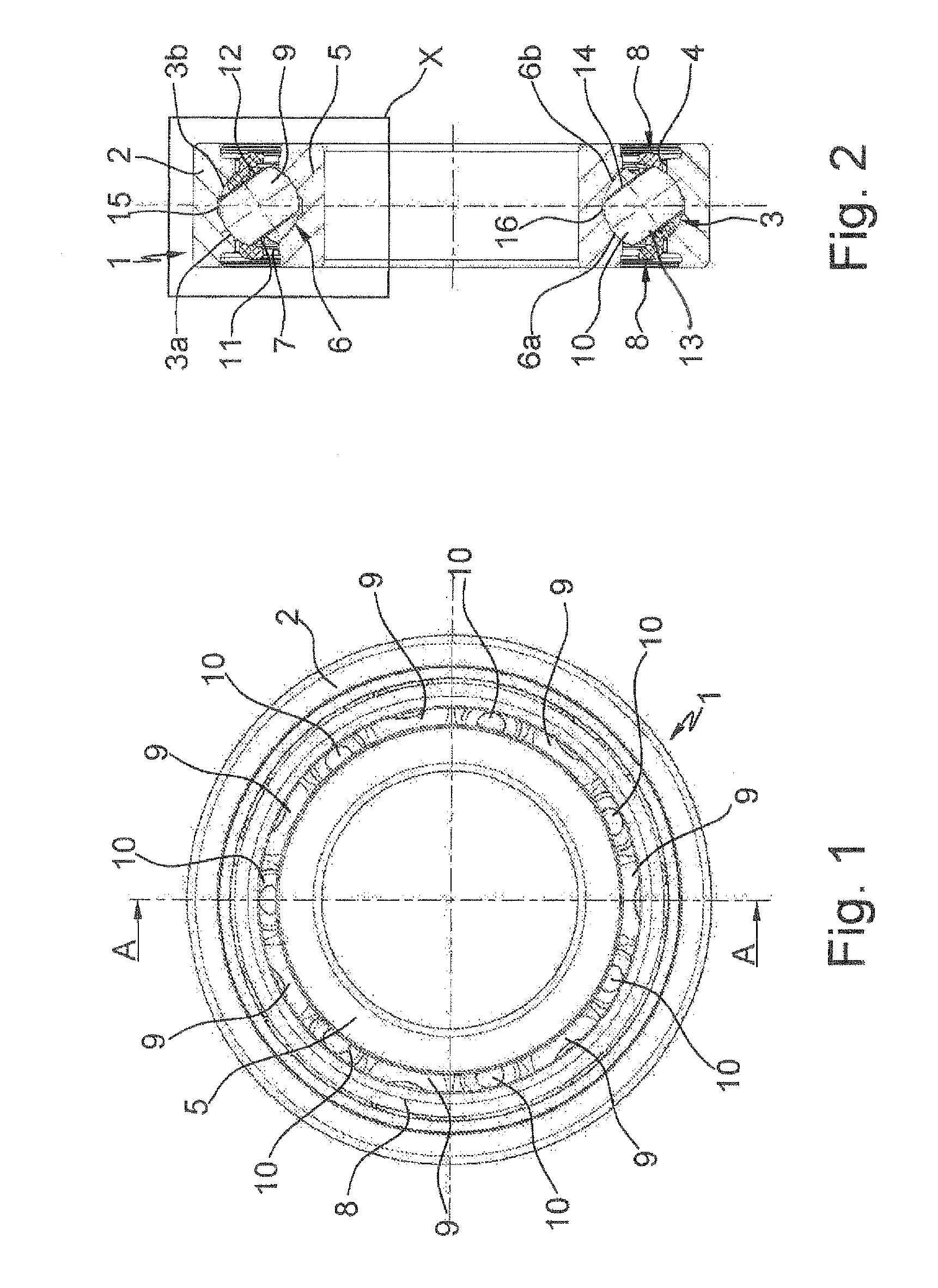 Ball roller bearing, in particular for absorbing combined radial and axial loads
