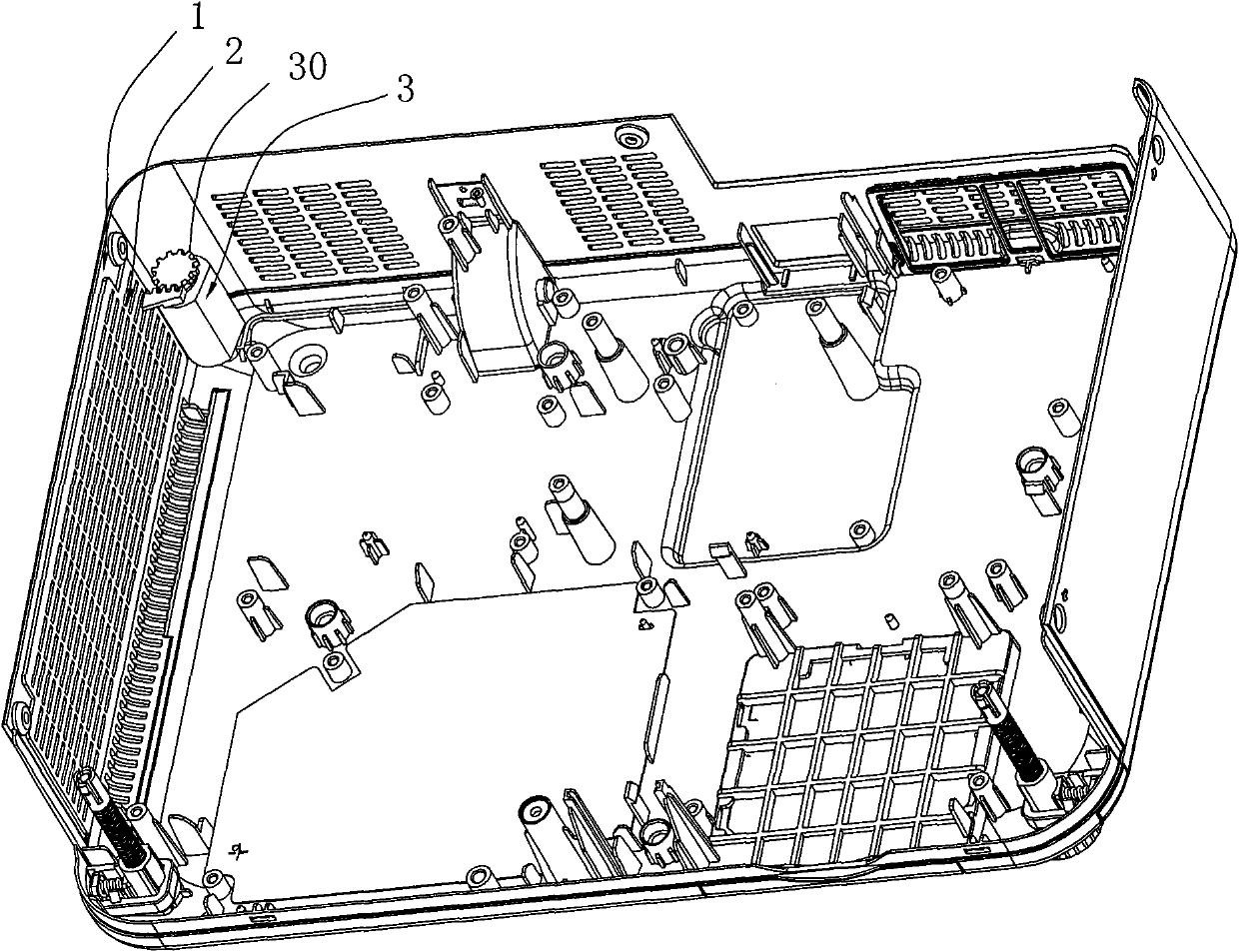 Grid dust-removing system of projector