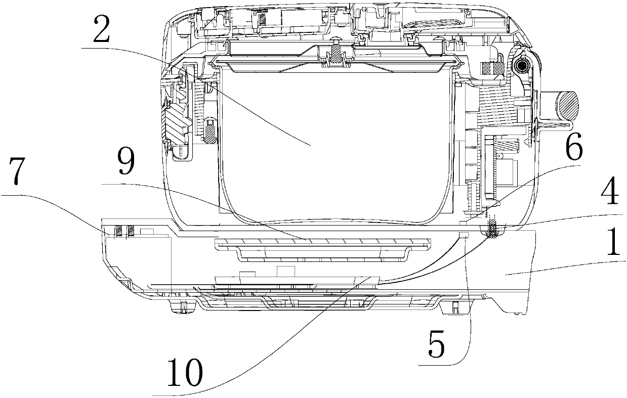 Induction cooker heating device