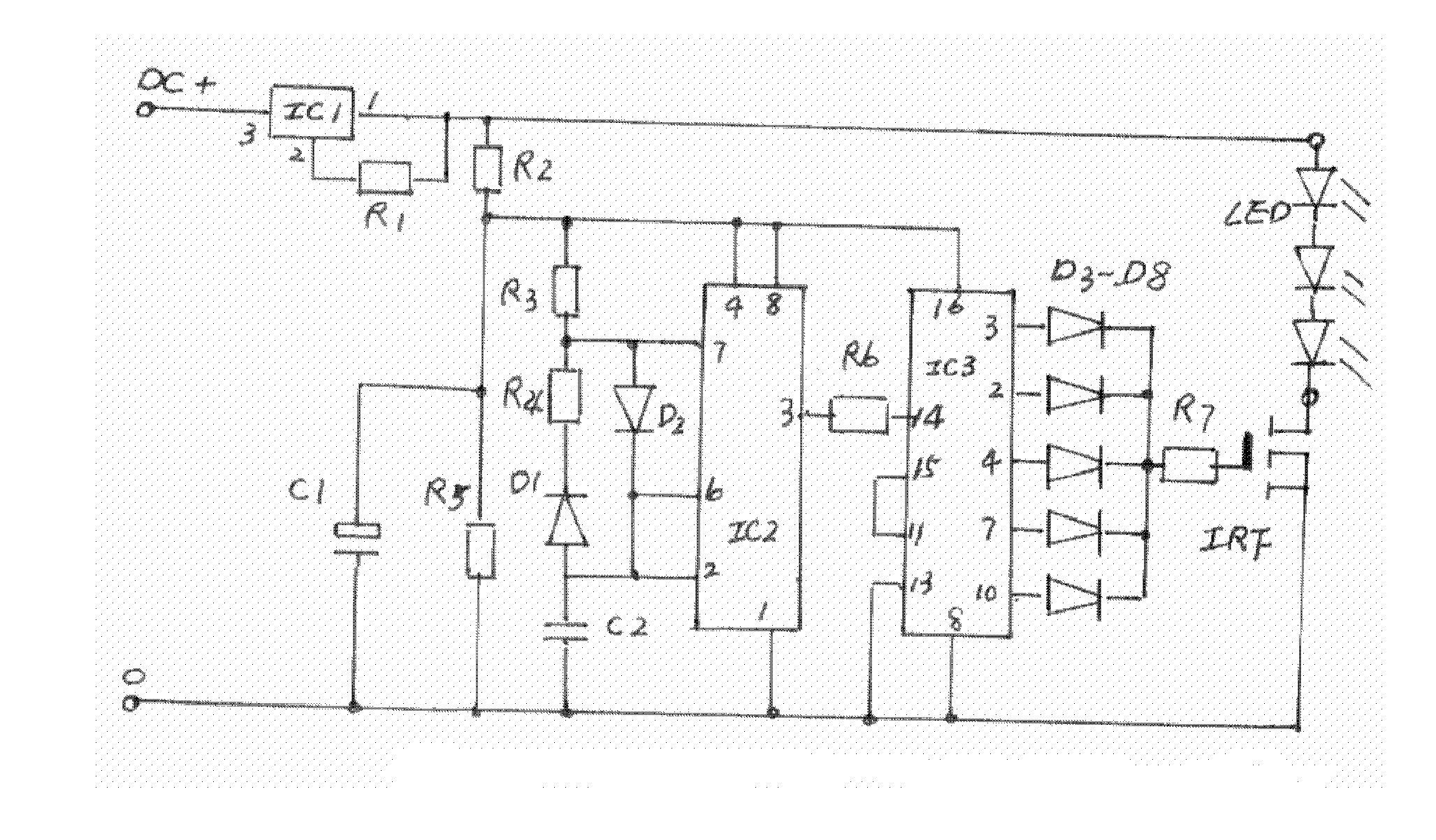 Multi-pulse overlapping triggering LED (Light Emitting Diode) energy-saving lamp