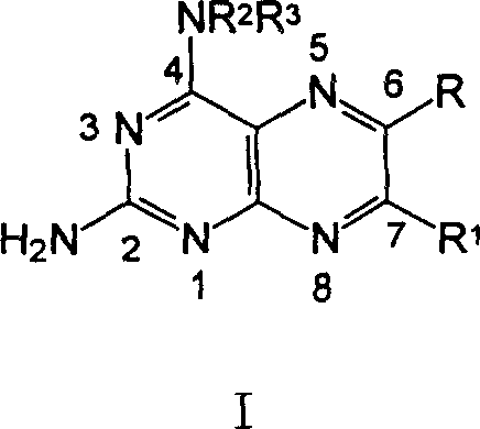 Pteridine derivatives with nitric oxide synthase inhibitor function